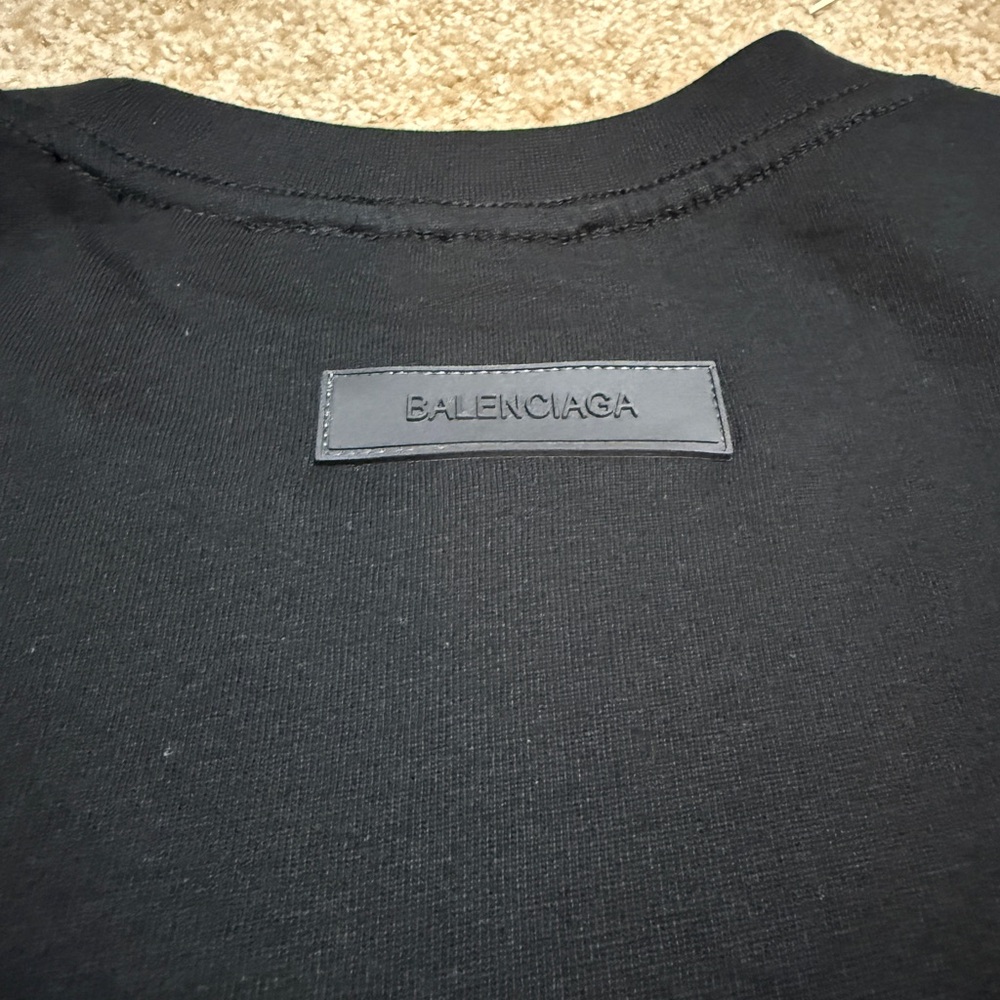 Balenciaga Black Tee with Red and White Accents - Picture 4 of 4